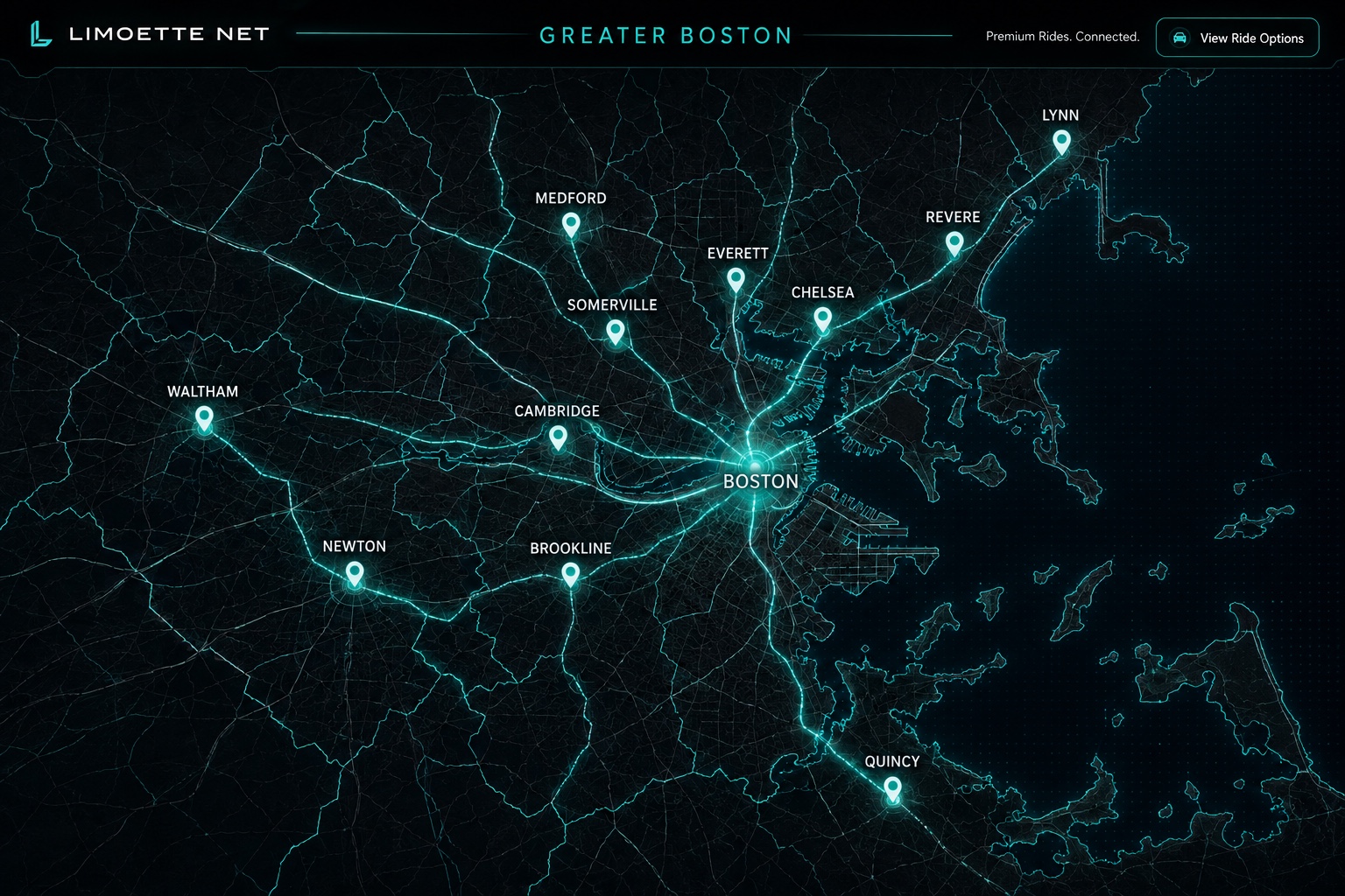 Greater Boston connected network map